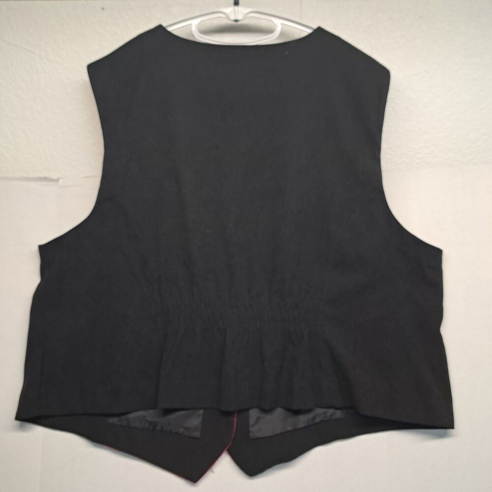 Bob Mackie Wearable Art Rouge Black Embroidered Peacock Feather Vest Size 2XL - Picture 2 of 8